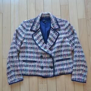 Talbots Tweed Blazer Suit Jacket Size 8 Multicolored Double Breasted